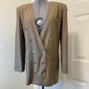 Vintage Mr Jax Double Breasted Collarless 2 piece Blazer & pencil Skirt size 8